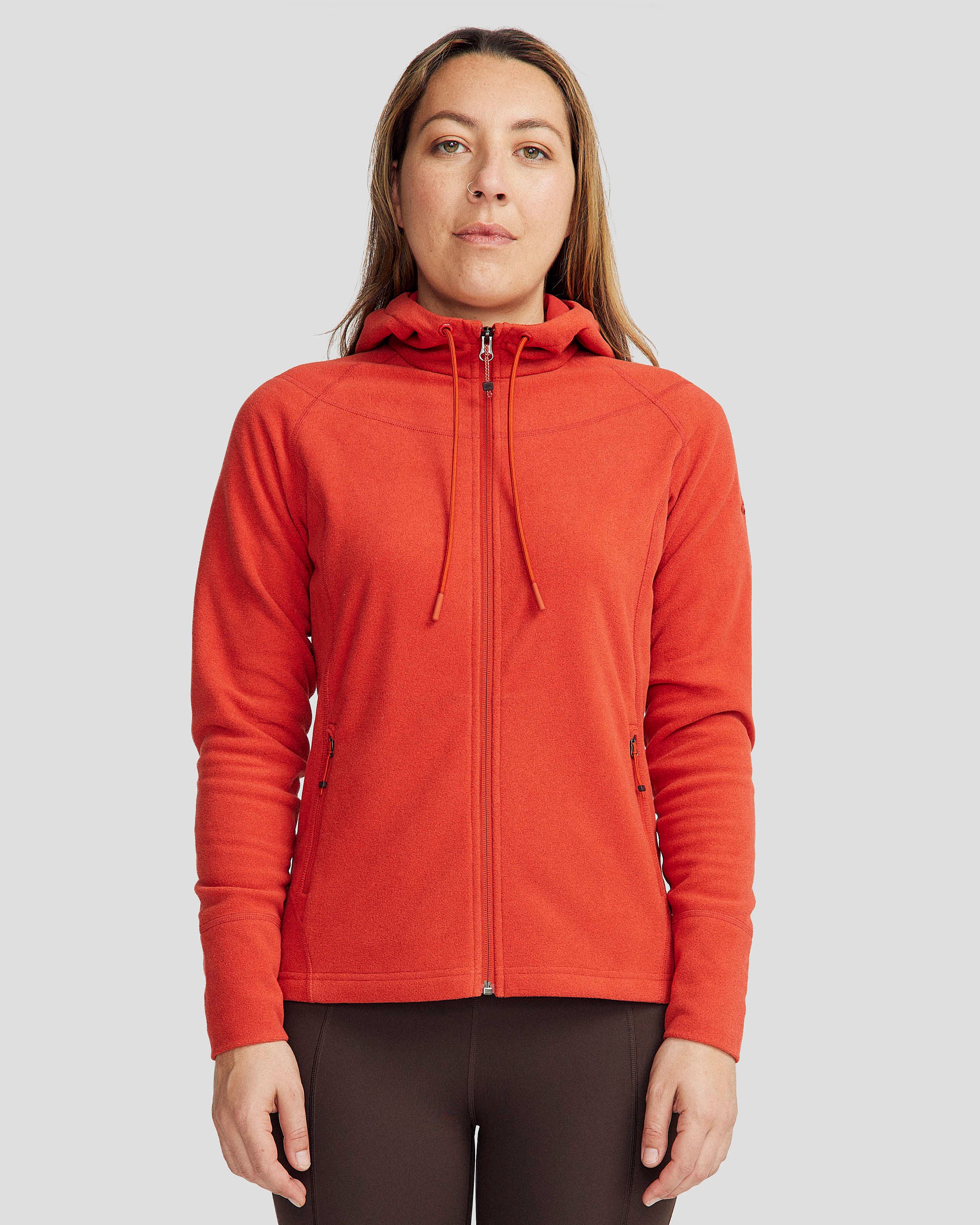 Women's Mt Aspiring Hooded Fleece Jacket  - Spicy Chilli Pepper